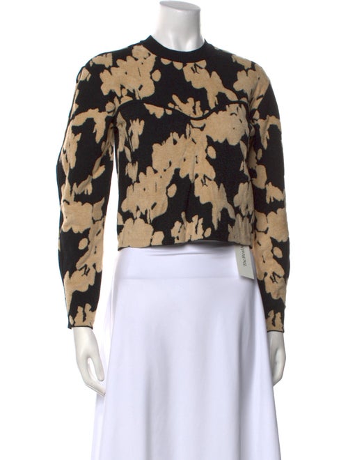 Tanya Taylor Floral Print Crew Neck Crop Top