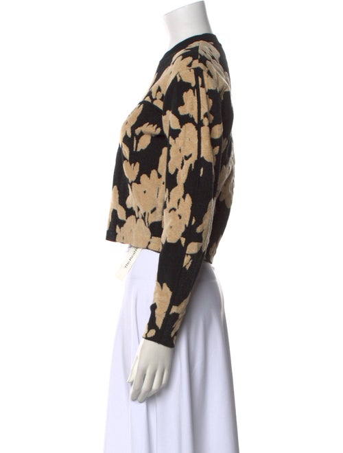 Tanya Taylor Floral Print Crew Neck Crop Top