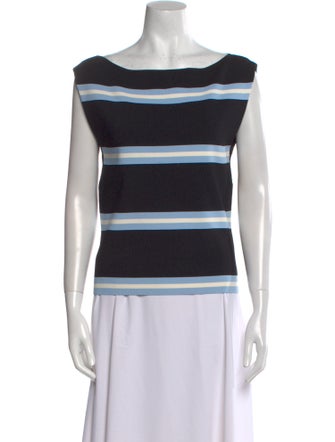 Tanya Taylor Striped Scoop Neck Top