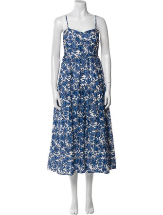 Tanya Taylor Floral Print Midi Length Dress