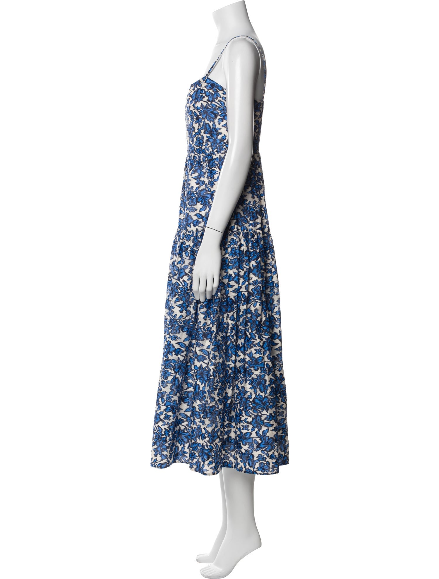 Tanya Taylor Floral Print Midi Length Dress