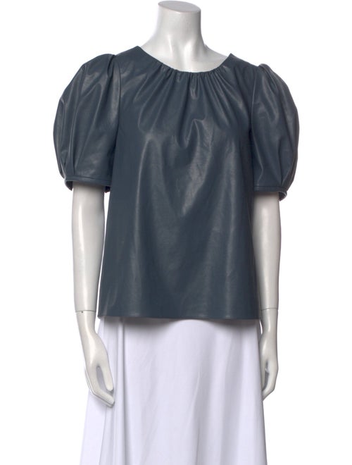 Tanya Taylor Scoop Neck Short Sleeve Blouse