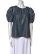 Tanya Taylor Scoop Neck Short Sleeve Blouse