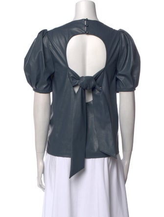 Tanya Taylor Scoop Neck Short Sleeve Blouse