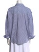 Tanya Taylor Striped Three-Quarter Sleeve Button-Up Top
