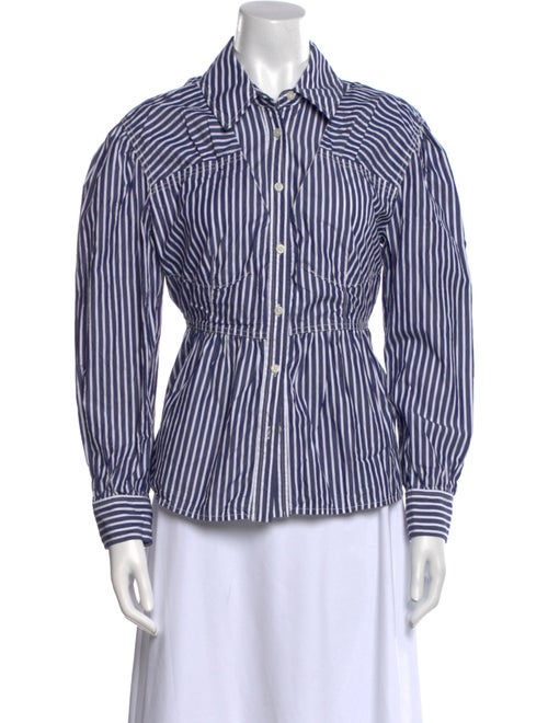 Tanya Taylor Striped Long Sleeve Button-Up Top