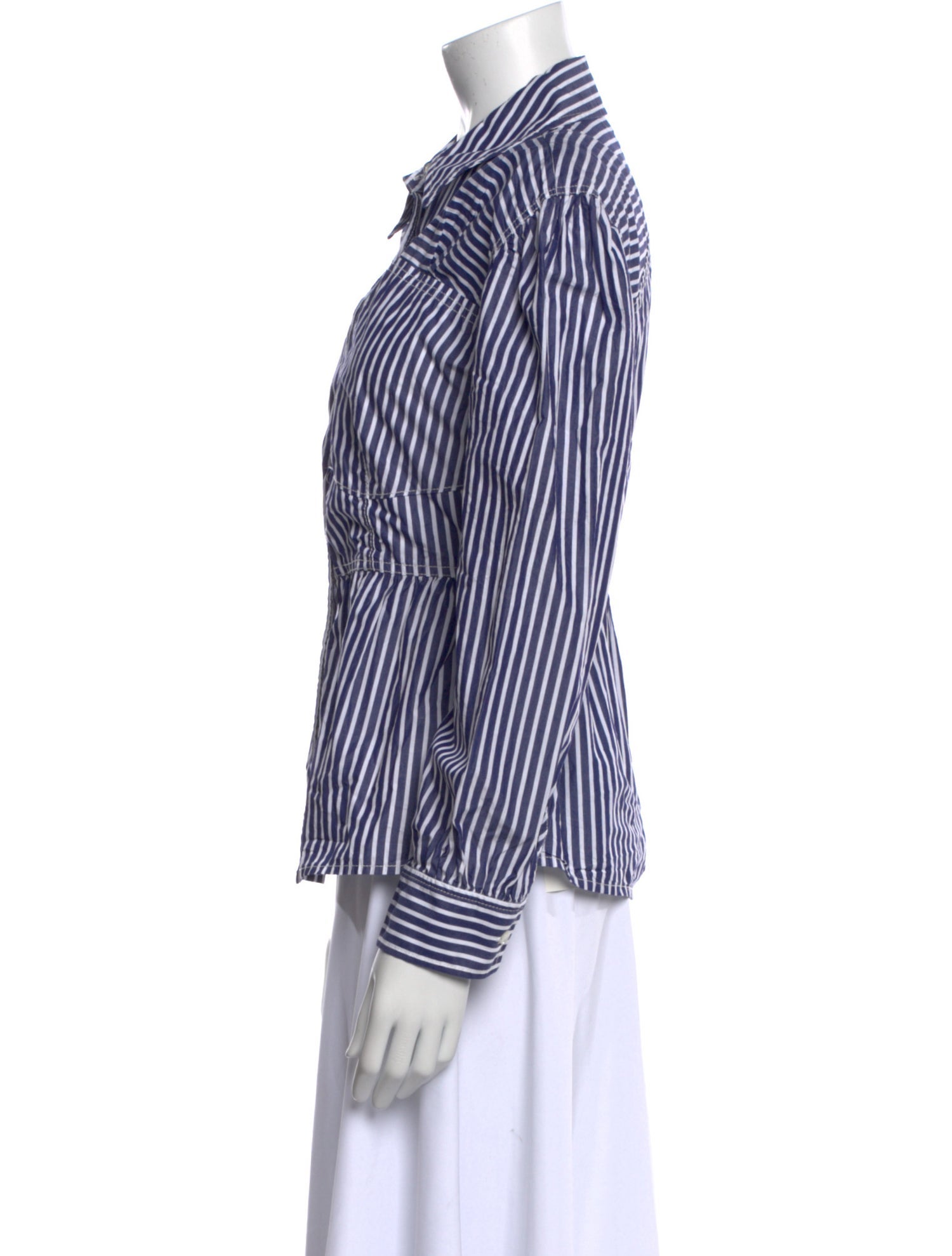Tanya Taylor Striped Long Sleeve Button-Up Top