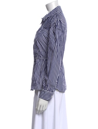 Tanya Taylor Striped Long Sleeve Button-Up Top