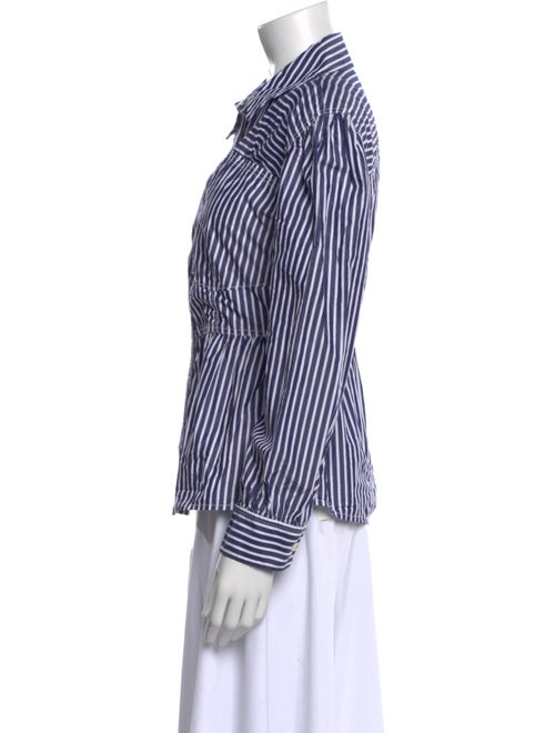 Tanya Taylor Striped Long Sleeve Button-Up Top