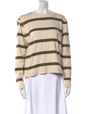 Tanya Taylor Striped Crew Neck Sweatshirt