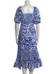 Tanya Taylor Printed Midi Length Dress