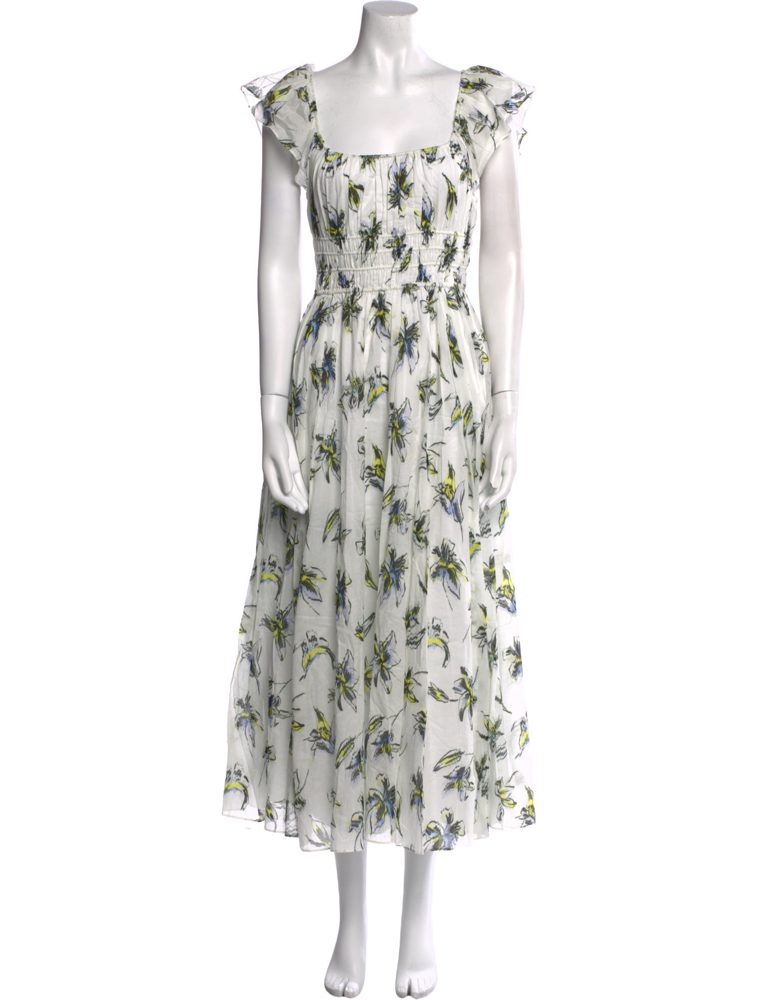 Tanya Taylor Floral Print Long Dress
