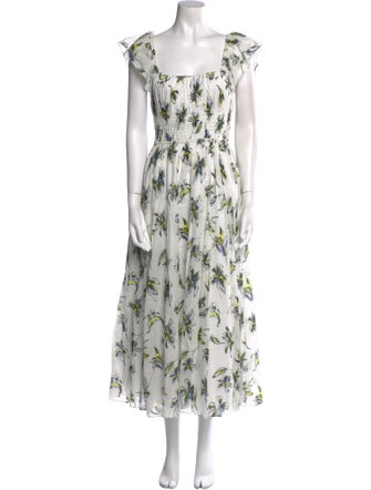 Tanya Taylor Floral Print Long Dress
