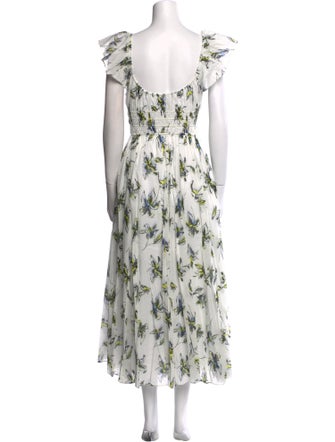 Tanya Taylor Floral Print Long Dress
