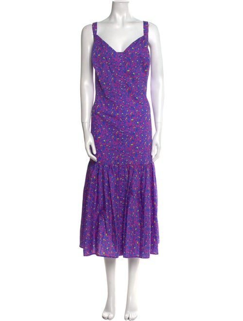 Tanya Taylor Floral Print Long Dress