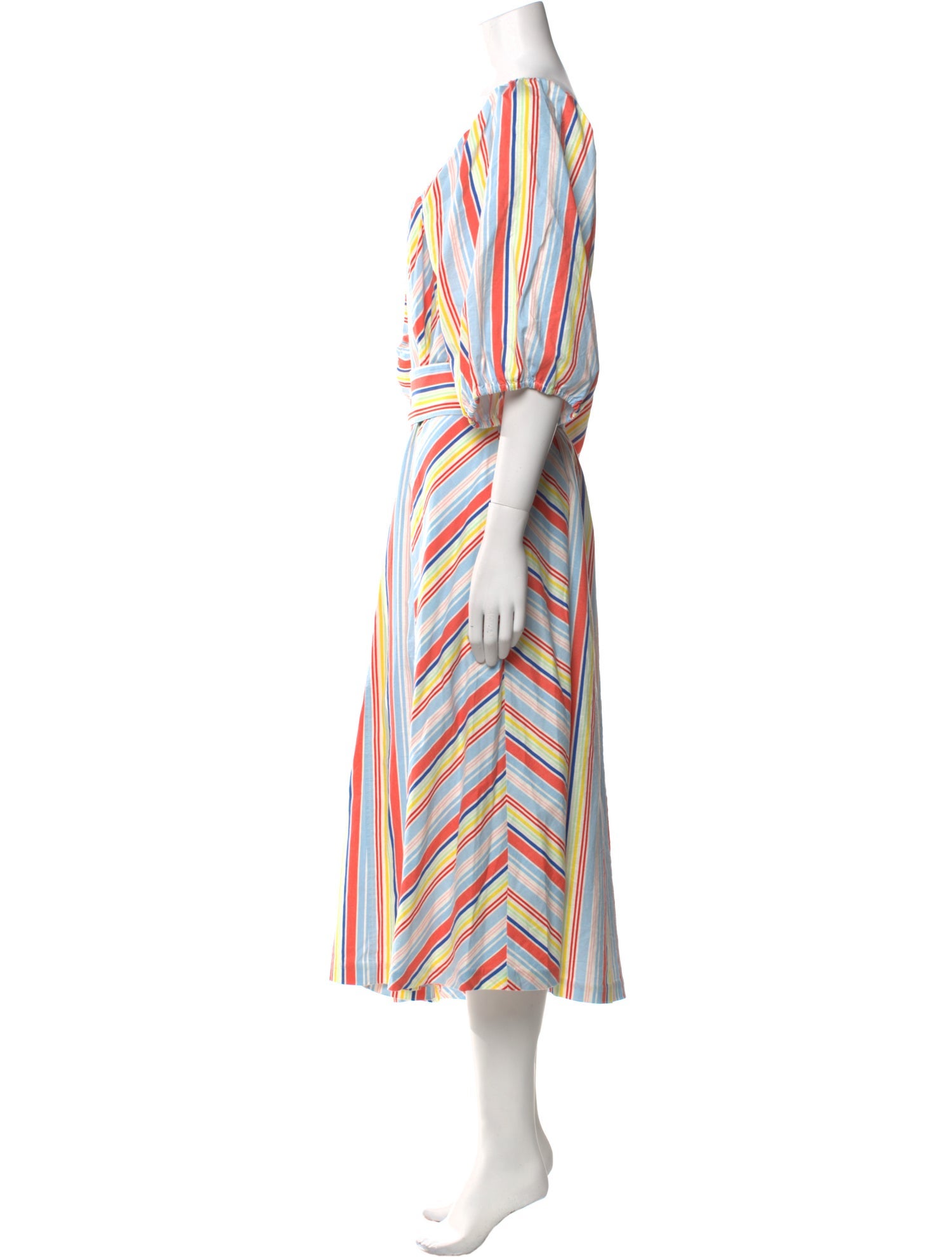 Tanya Taylor Striped Midi Length Dress