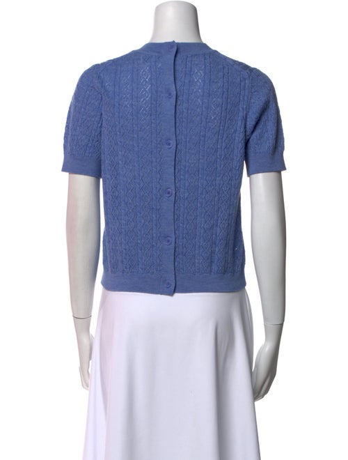 Tanya Taylor Merino Wool Crew Neck Crop Top