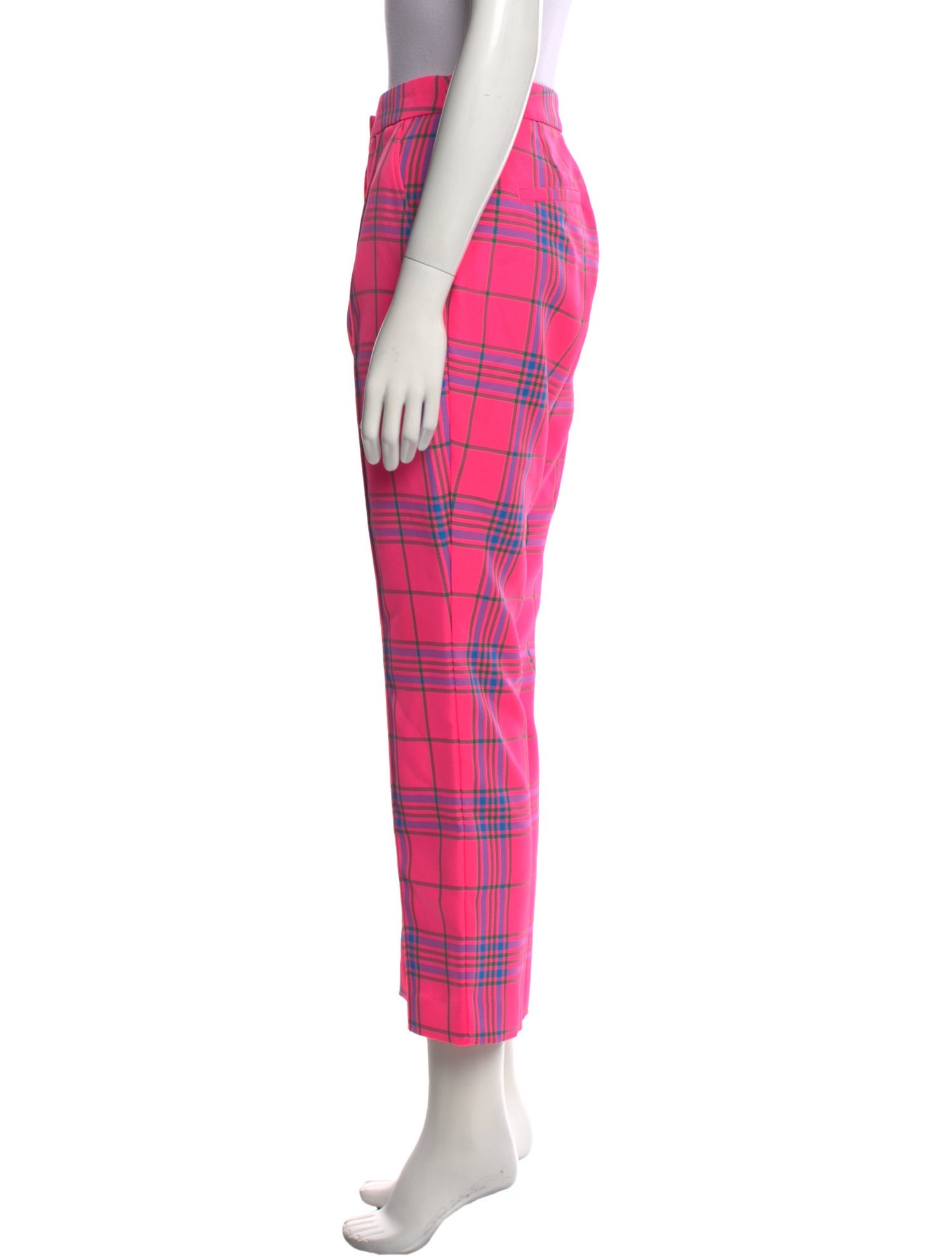 Tanya Taylor Plaid Print Straight Leg Pants w/ Tags