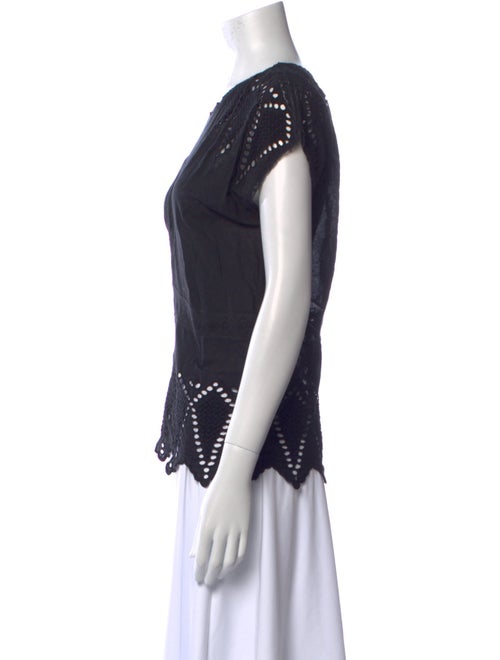 Tanya Taylor Crew Neck Short Sleeve Top