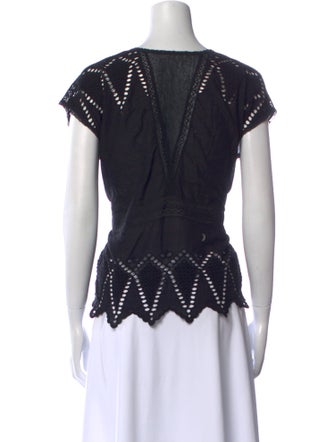 Tanya Taylor Crew Neck Short Sleeve Top