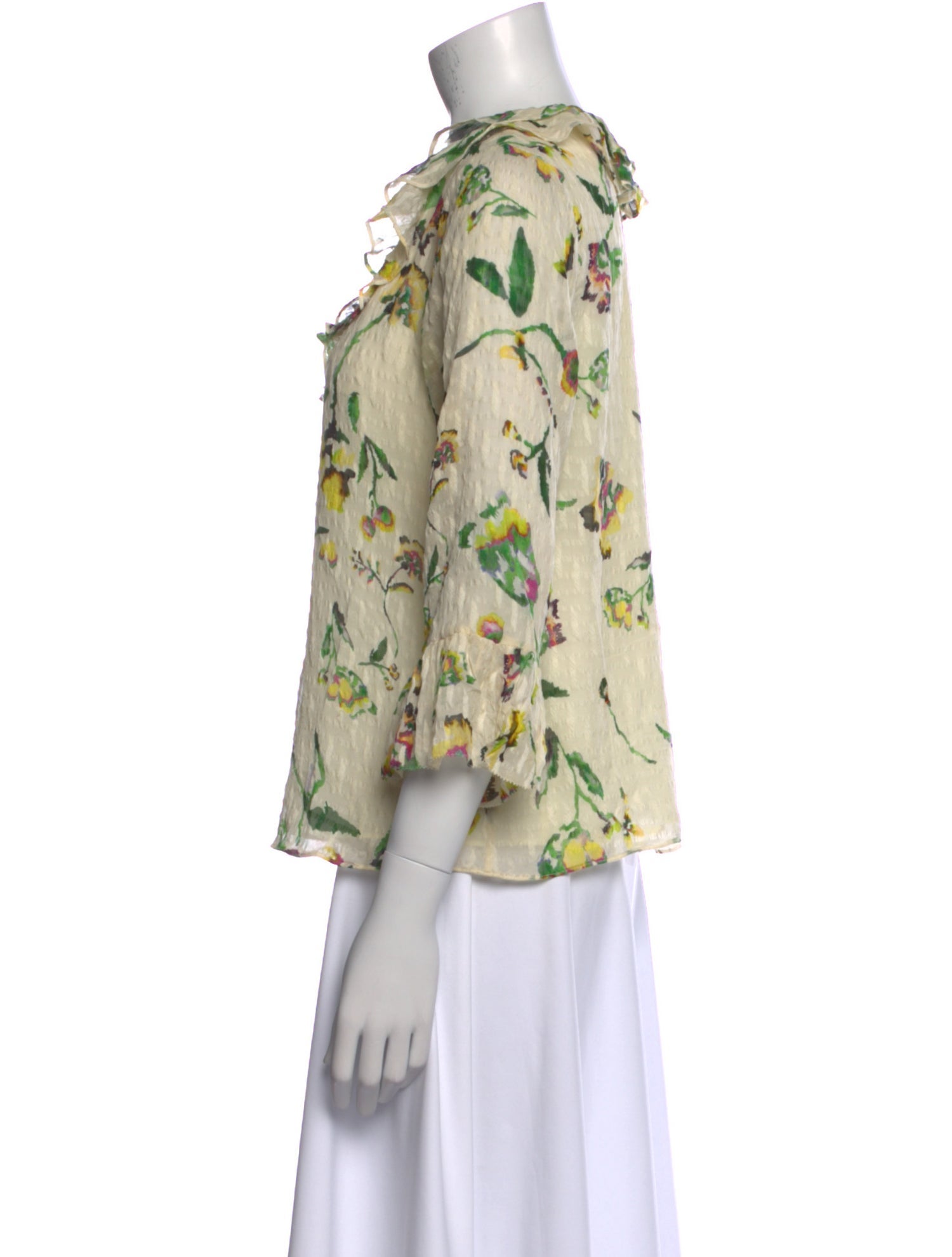 Tanya Taylor Silk Floral Print Blouse