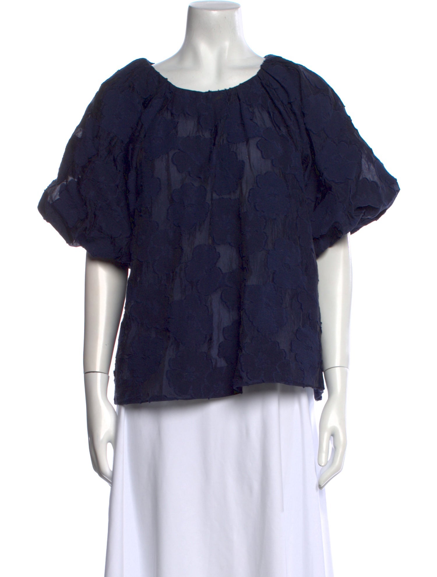Tanya Taylor Lace Pattern Scoop Neck Blouse