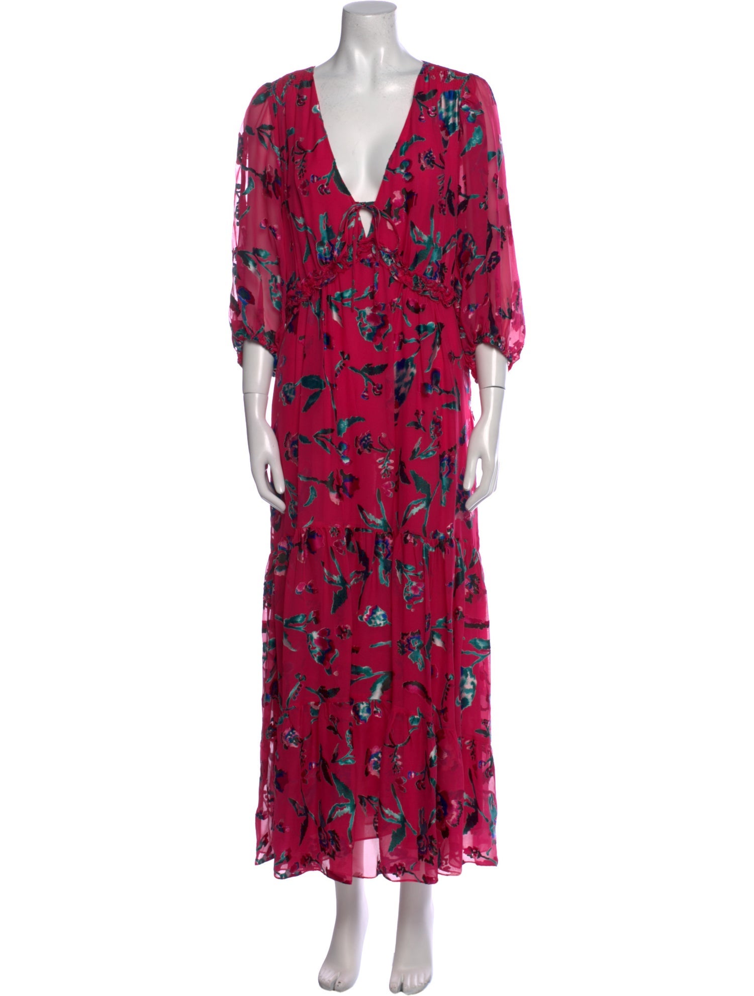 Tanya Taylor Floral Print Long Dress