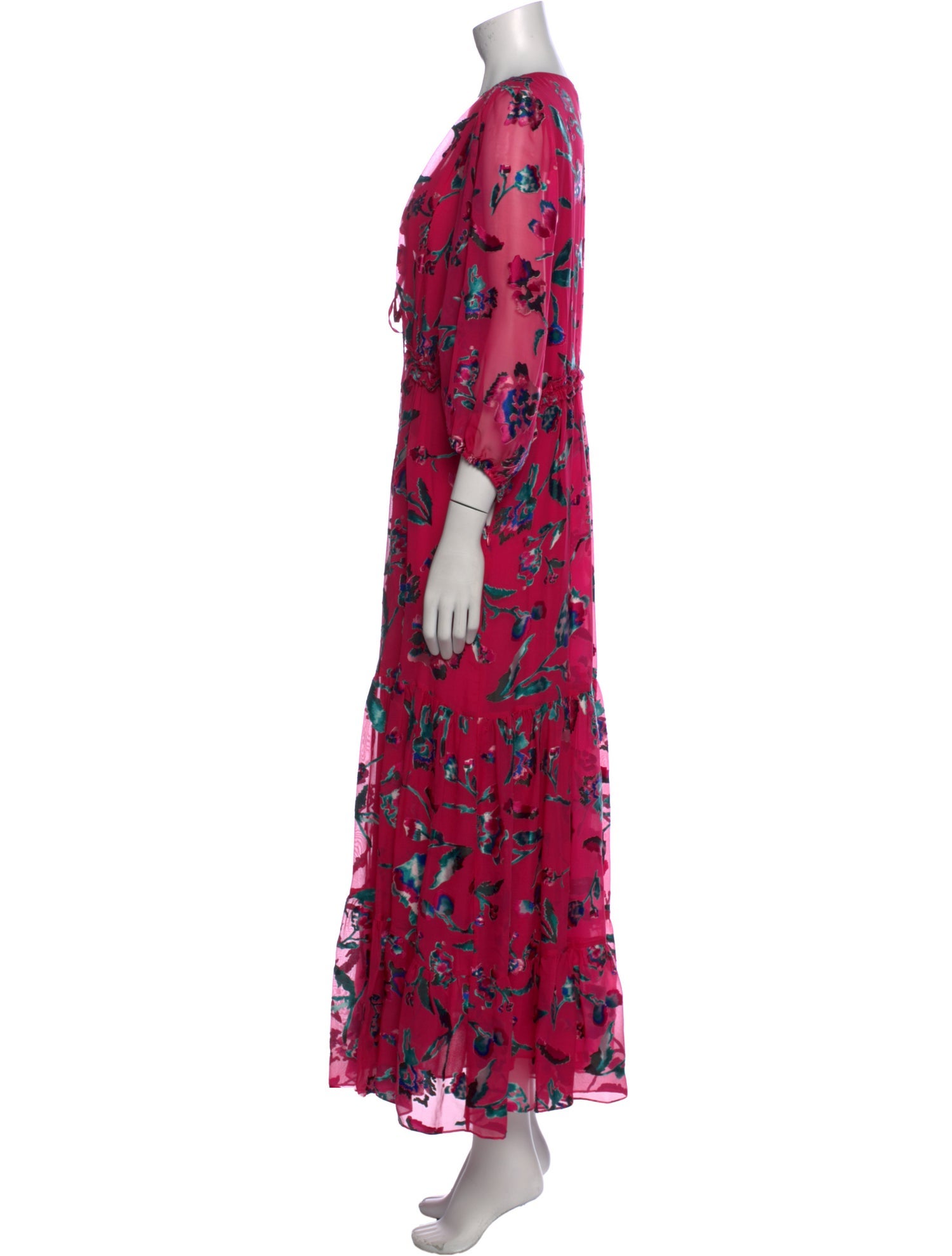 Tanya Taylor Floral Print Long Dress