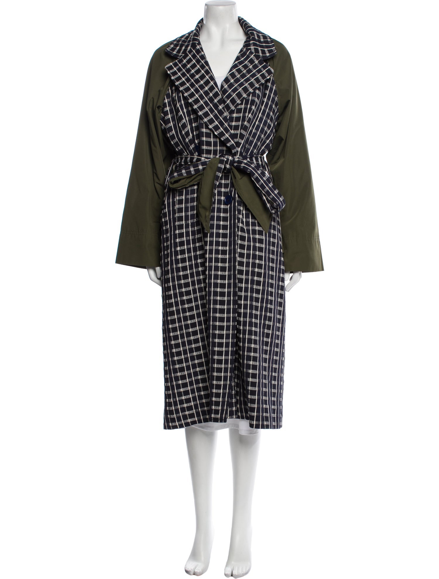 Tanya Taylor Plaid Print Trench Coat