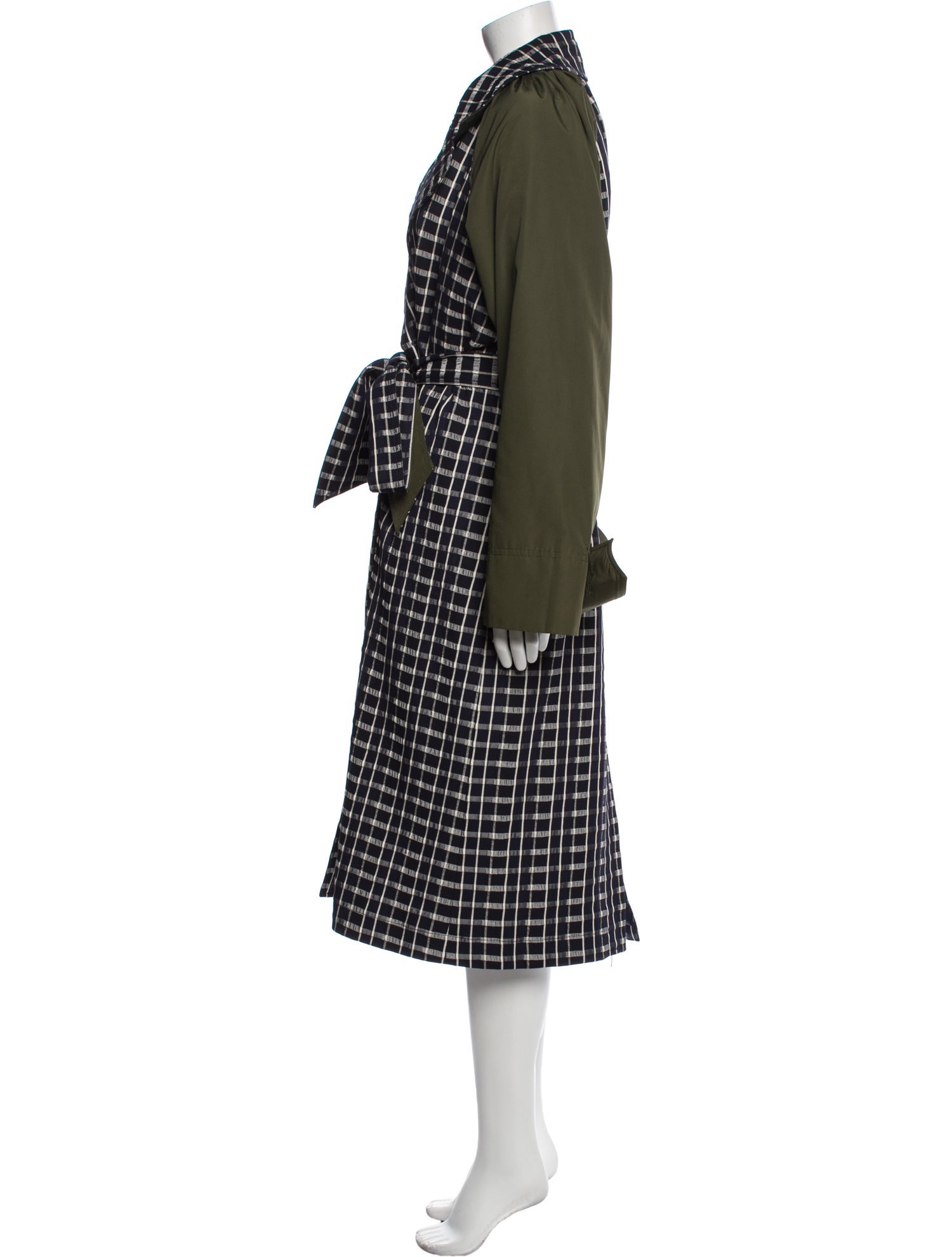 Tanya Taylor Plaid Print Trench Coat