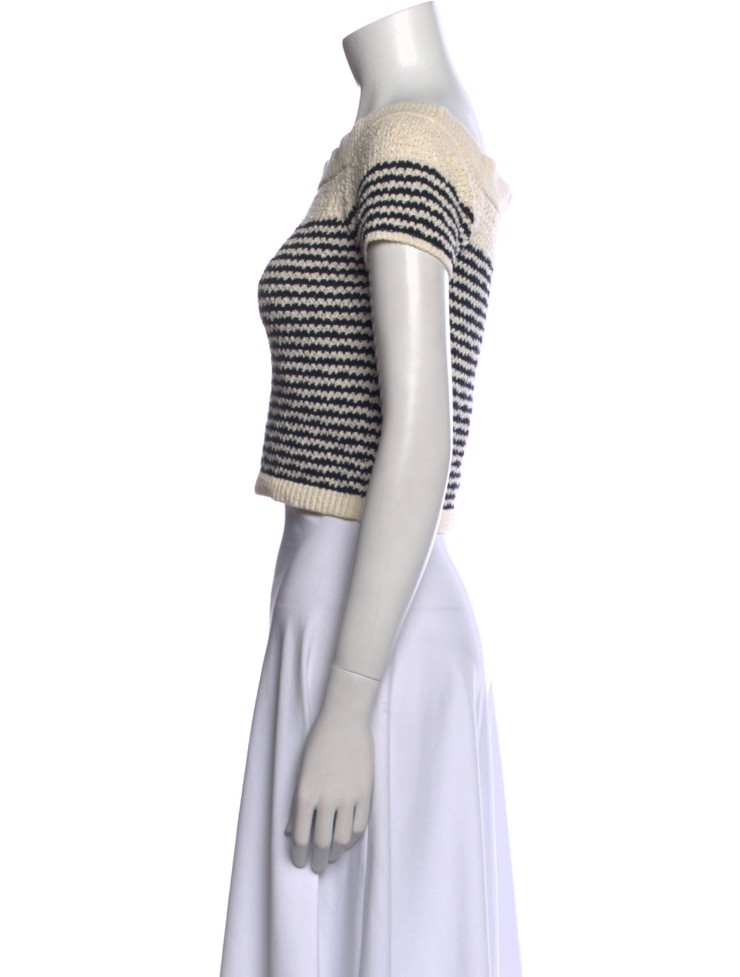 Tanya Taylor Striped Scoop Neck Crop Top