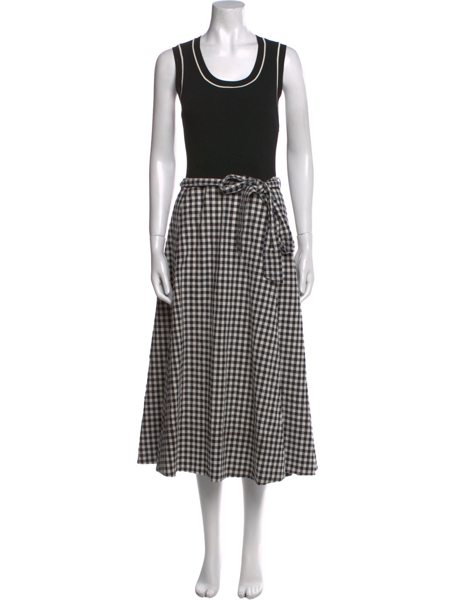 Tanya Taylor Plaid Print Long Dress