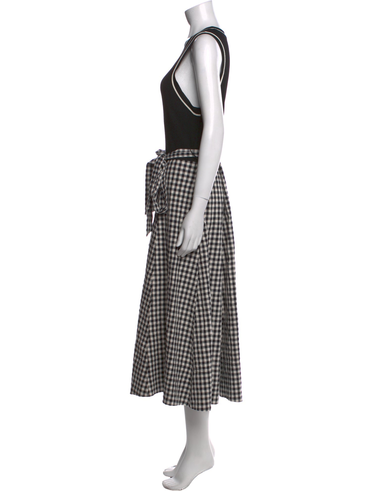 Tanya Taylor Plaid Print Long Dress