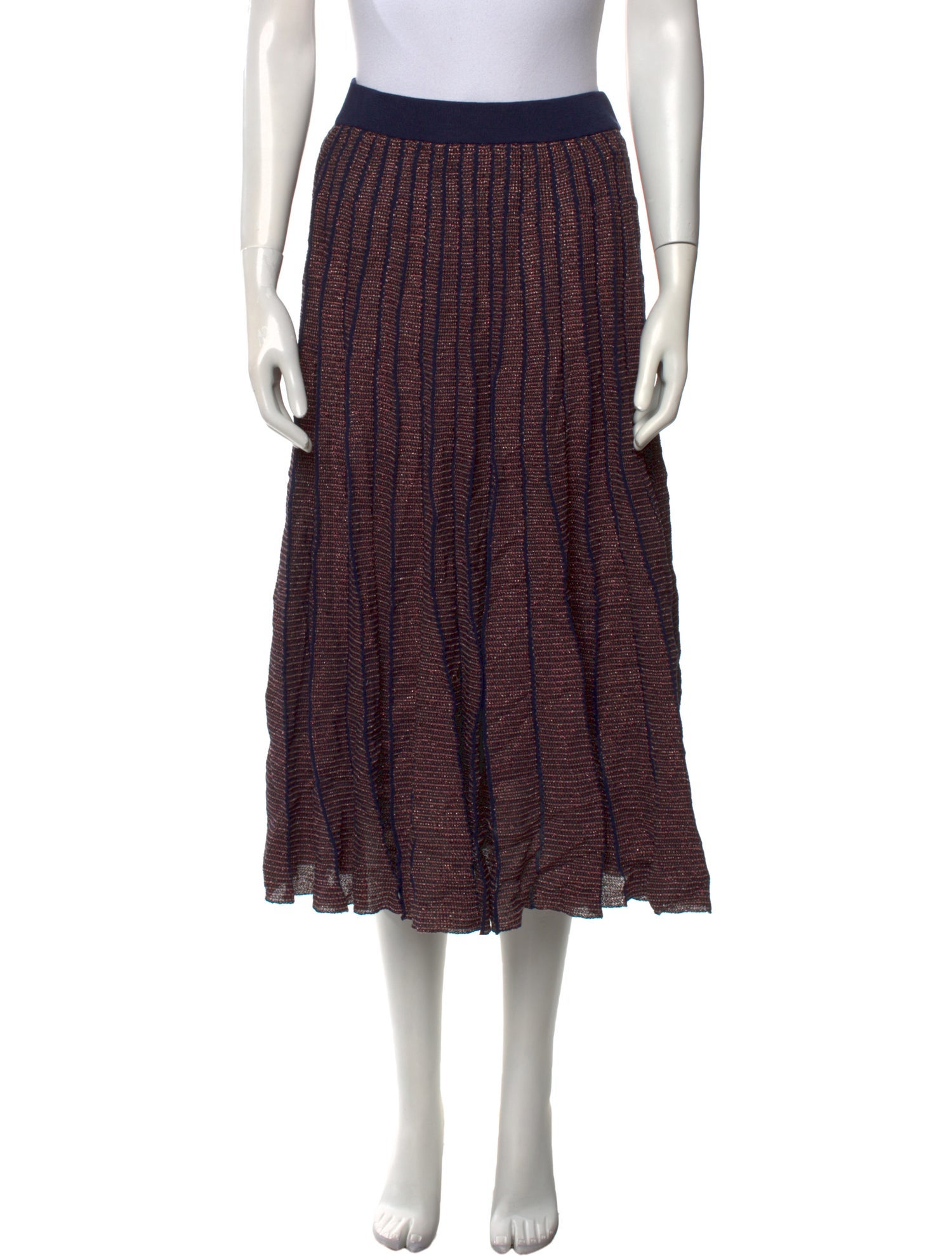 Tanya Taylor Striped Midi Length Skirt