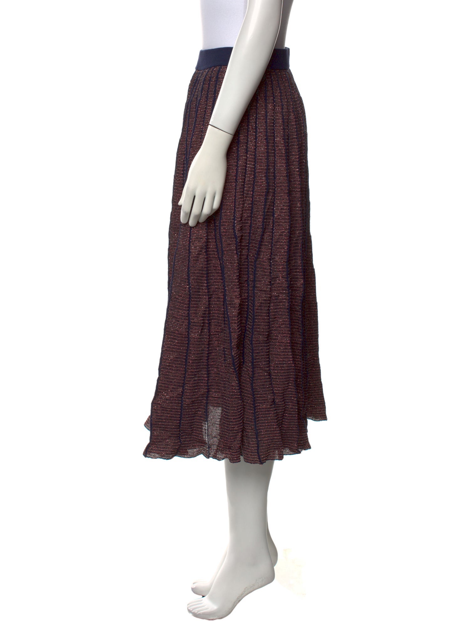 Tanya Taylor Striped Midi Length Skirt