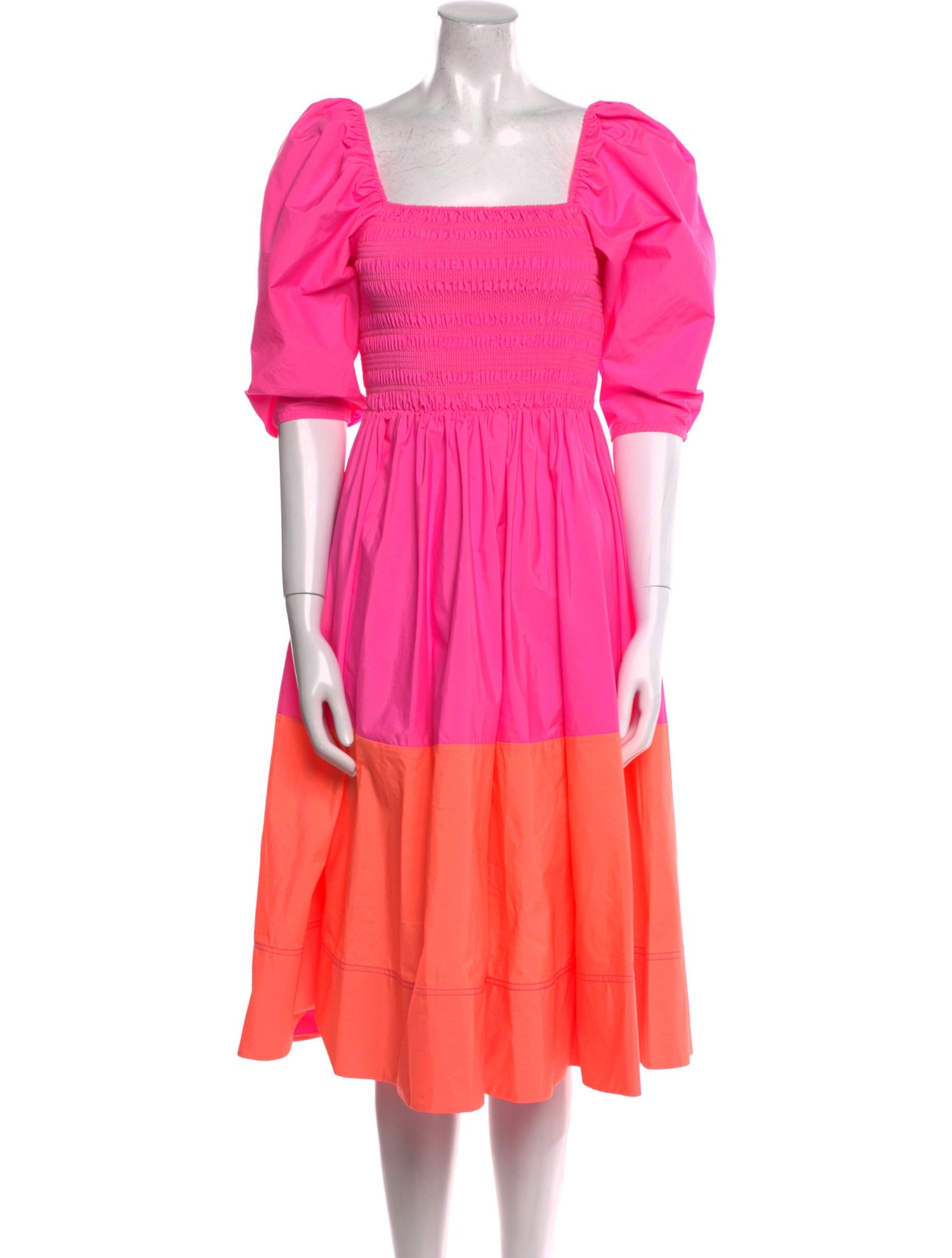 Tanya Taylor Square Neckline Midi Length Dress