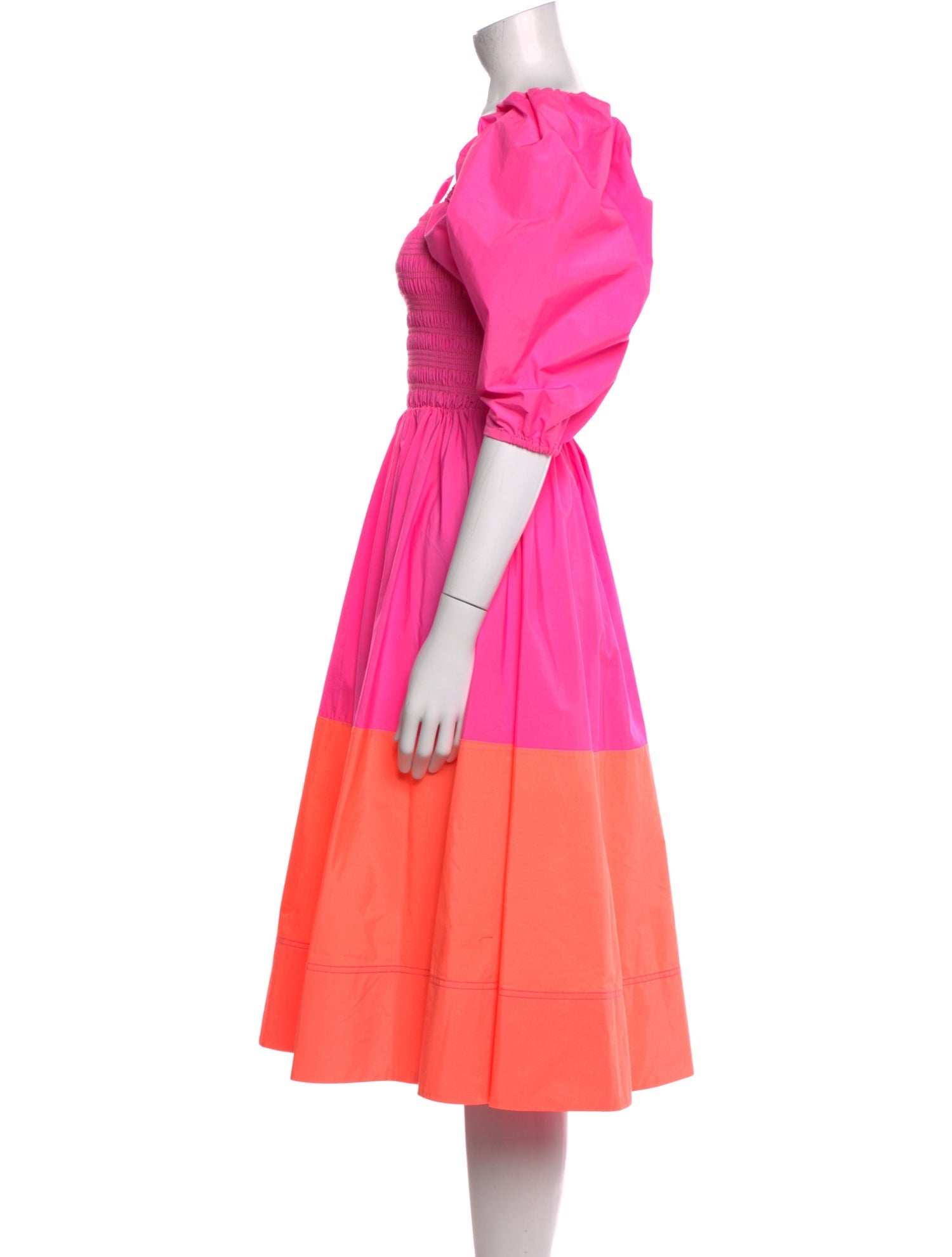 Tanya Taylor Square Neckline Midi Length Dress