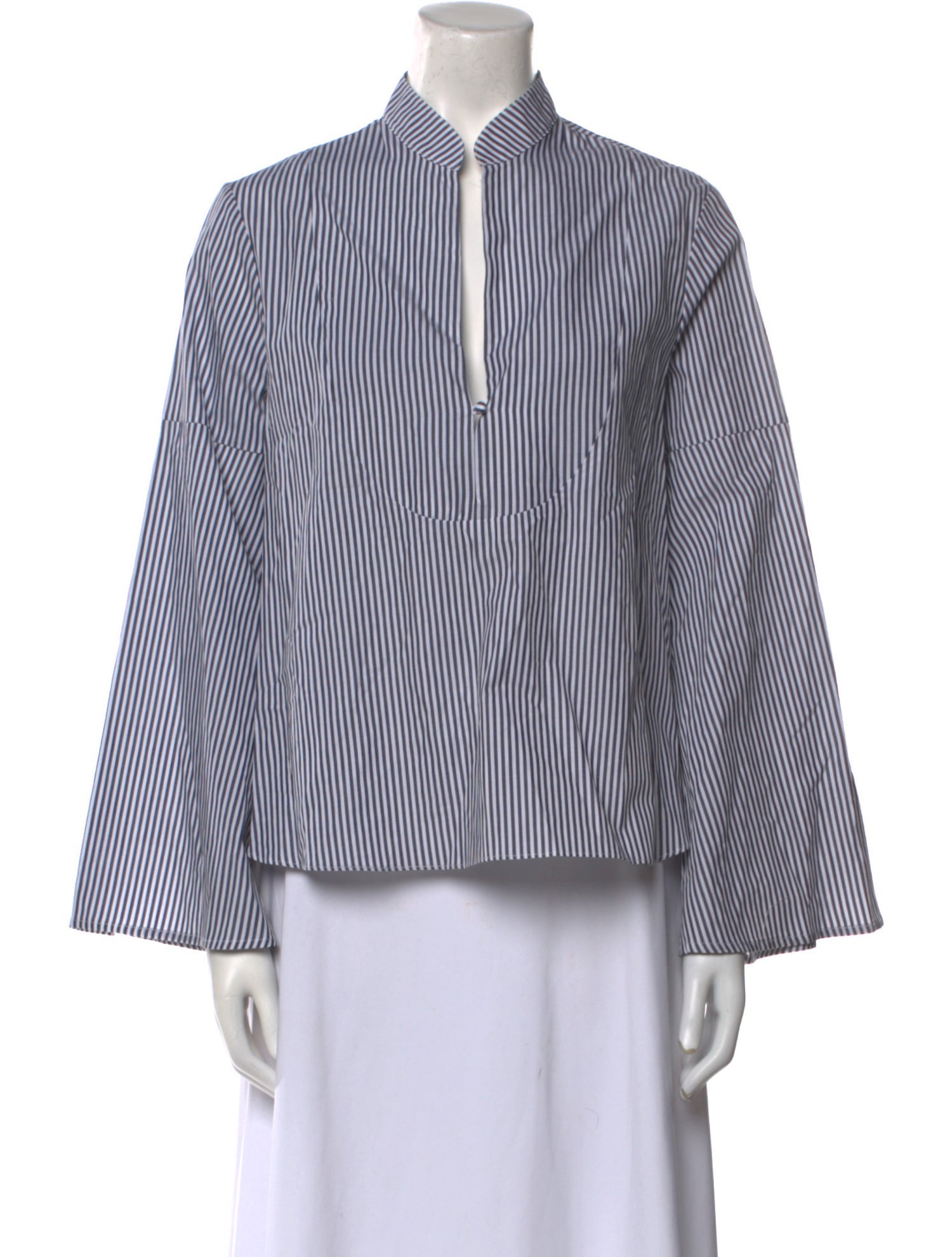 Tanya Taylor Striped Long Sleeve Button-Up Top