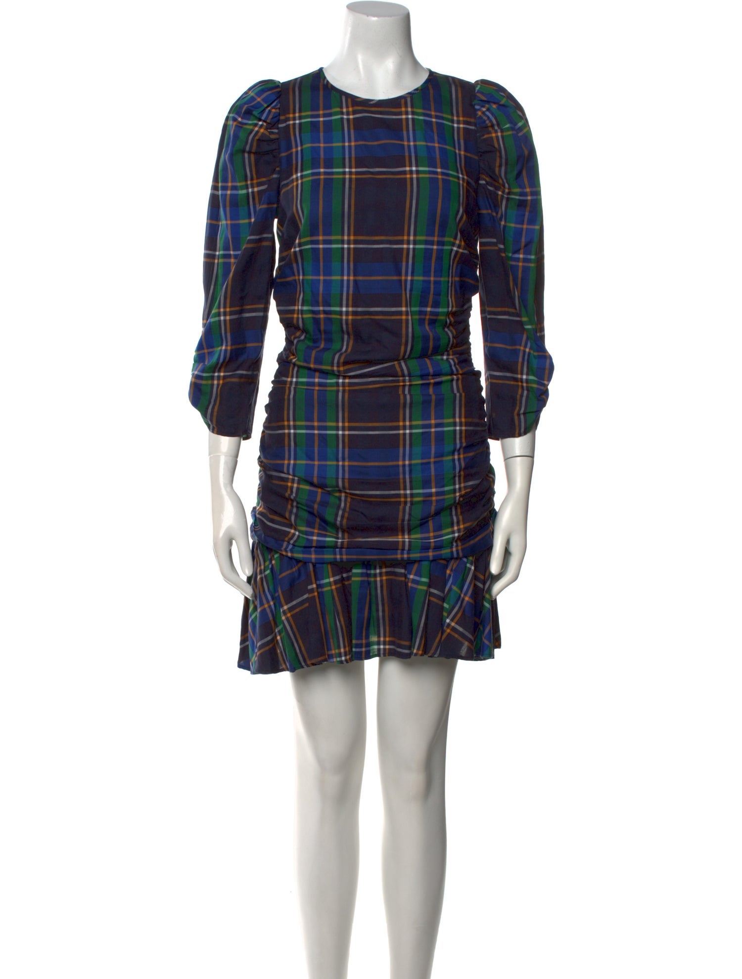 Tanya Taylor Plaid Print Mini Dress
