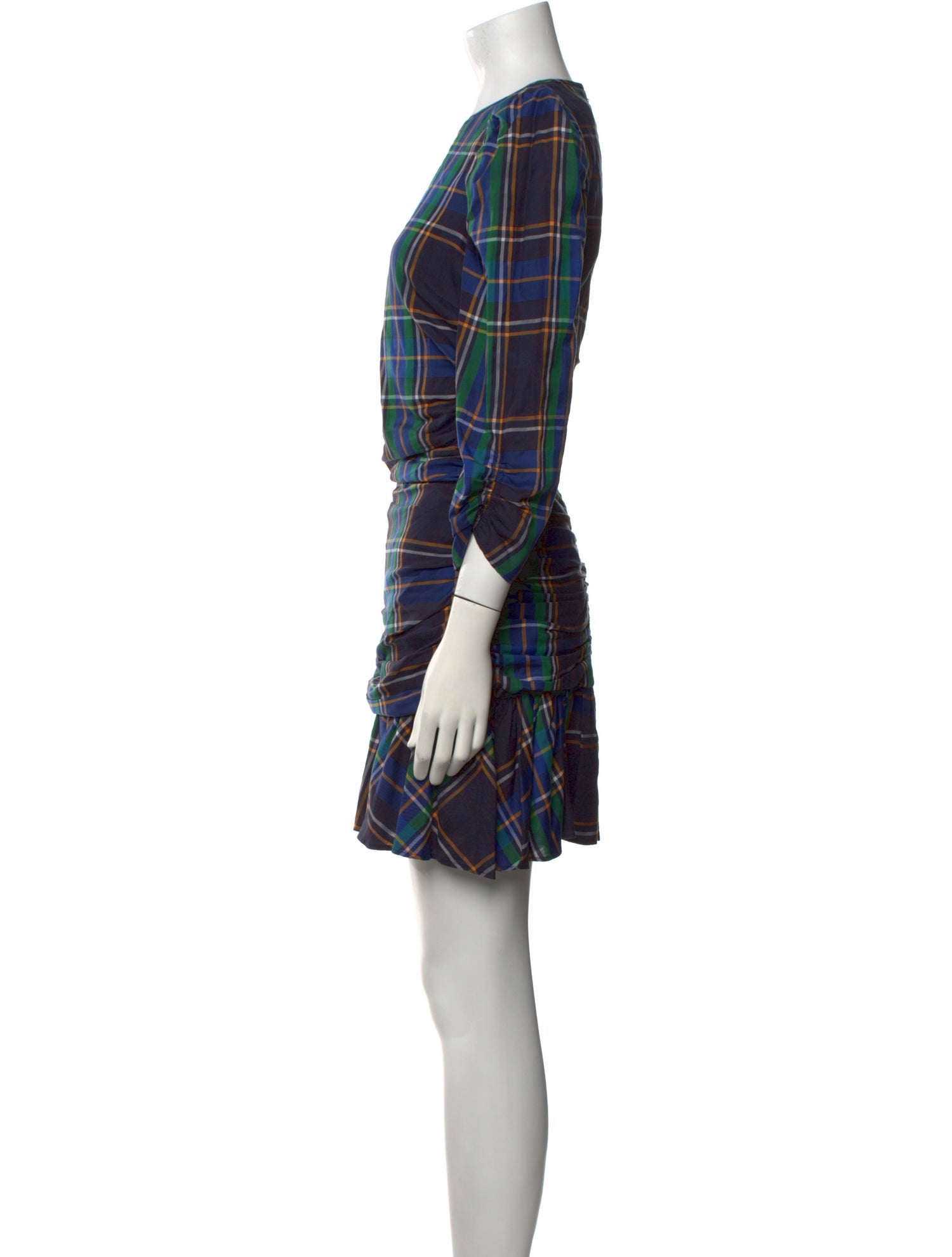 Tanya Taylor Plaid Print Mini Dress