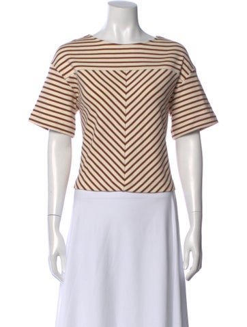 Pre-owned Tanya Taylor Striped Crew Neck Top In Multi