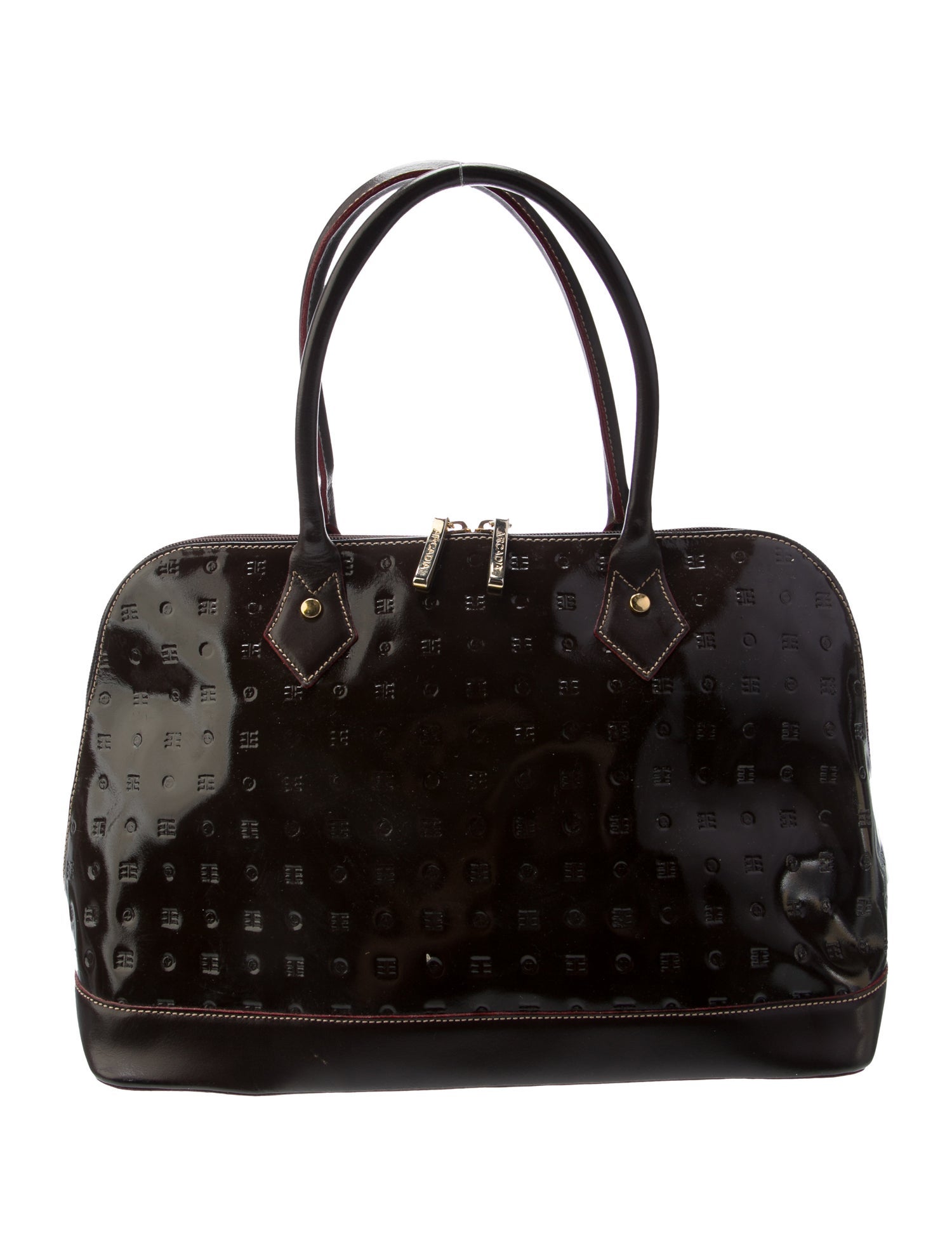 Arcadia Patent Leather Top Handle Bag