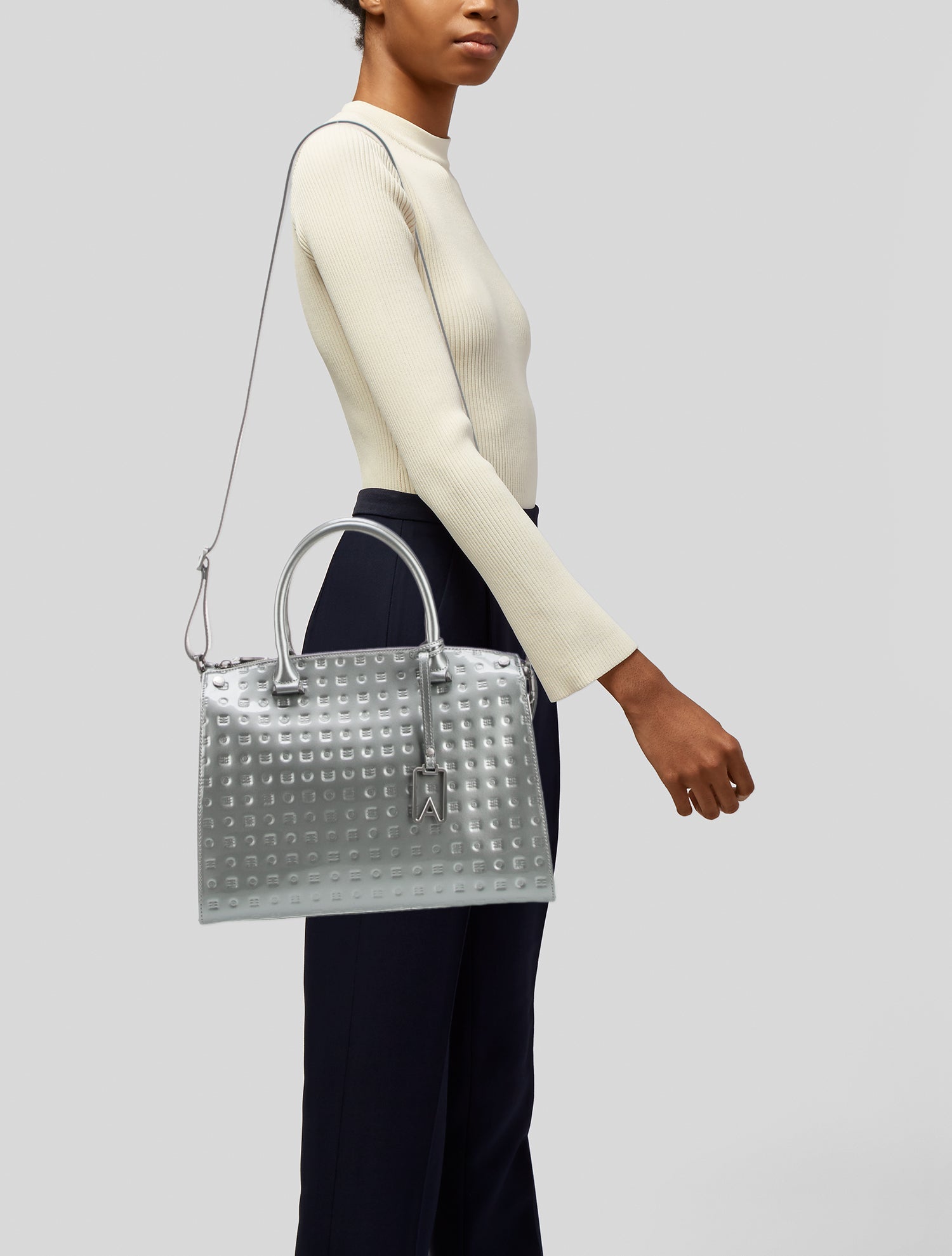 Arcadia Patent Leather Top Handle Bag