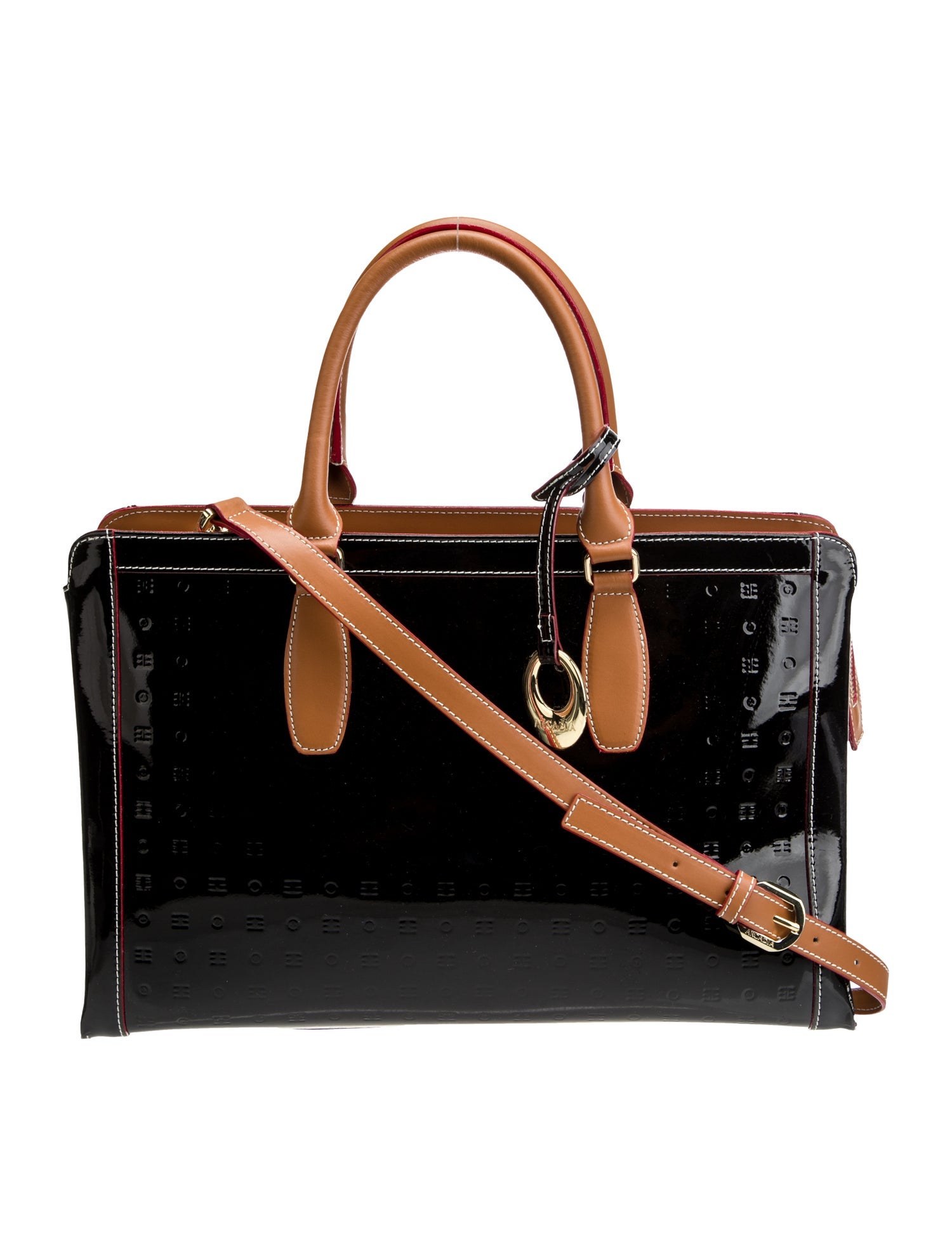 Arcadia Patent Leather Top Handle Bag