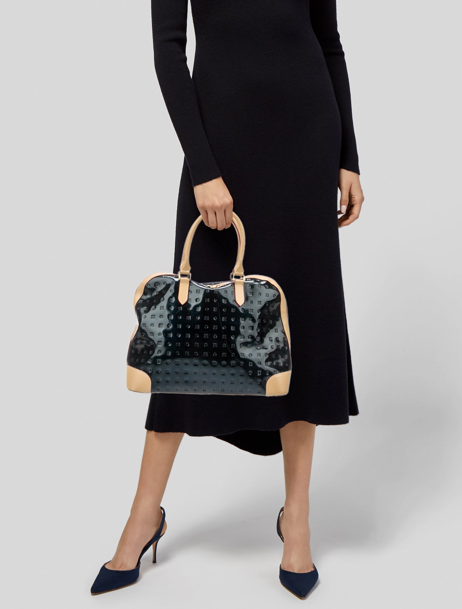 Arcadia Patent Leather Top Handle Bag