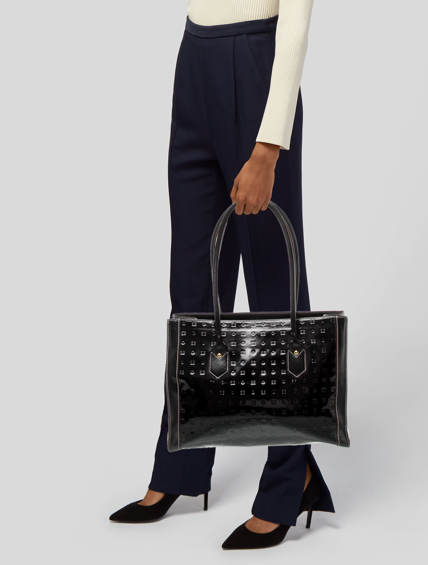 Arcadia Embossed Leather Shoulder Bag