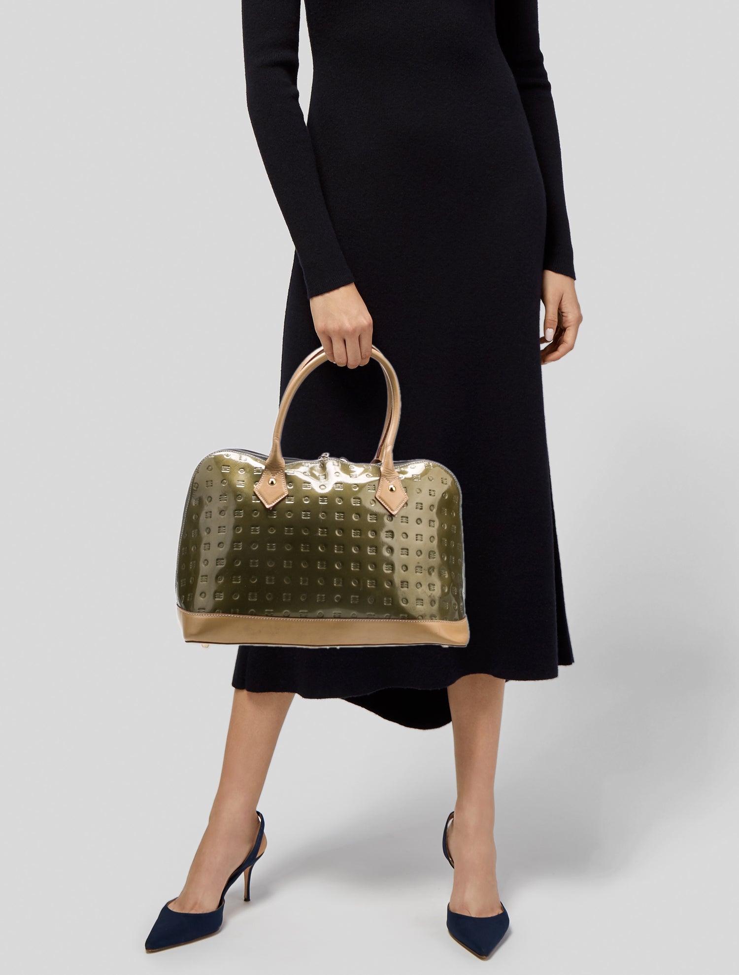 Arcadia Patent Leather Top Handle Bag