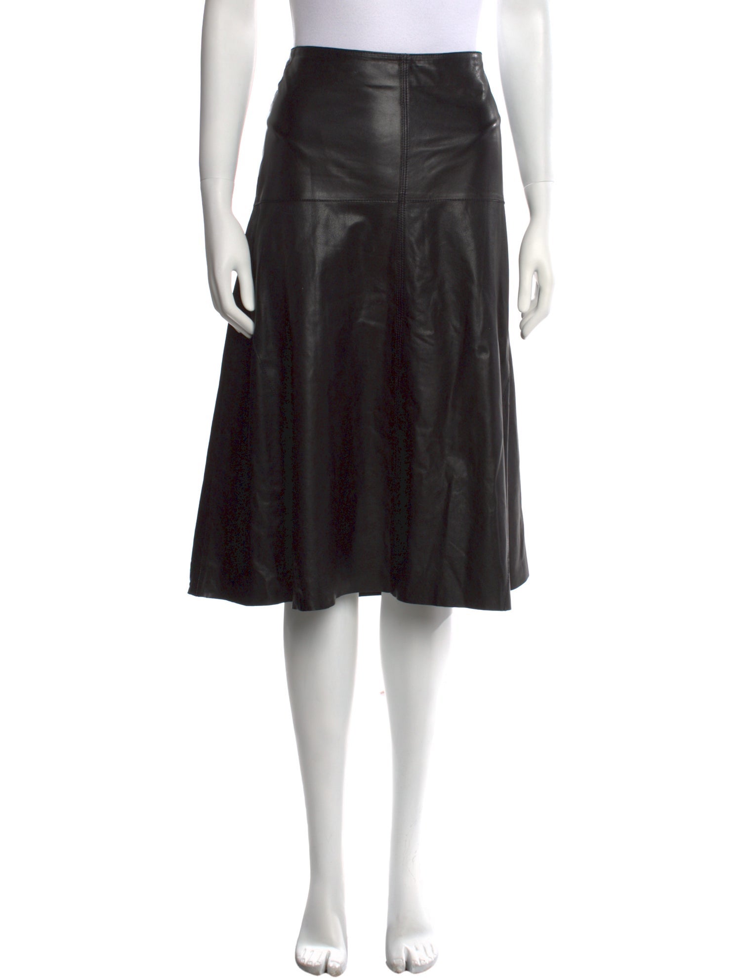Arma Lamb Leather Knee-Length Skirt