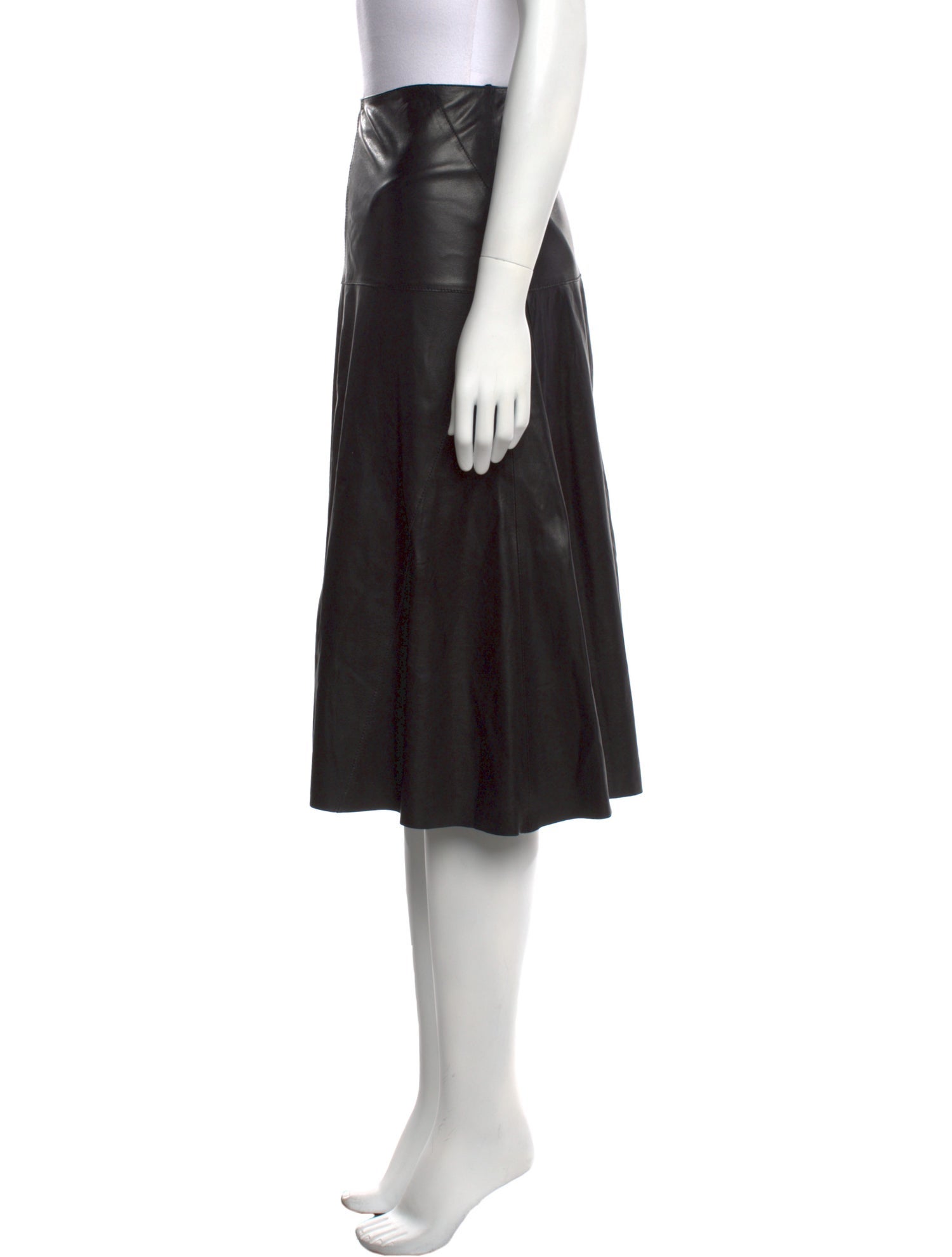 Arma Lamb Leather Knee-Length Skirt