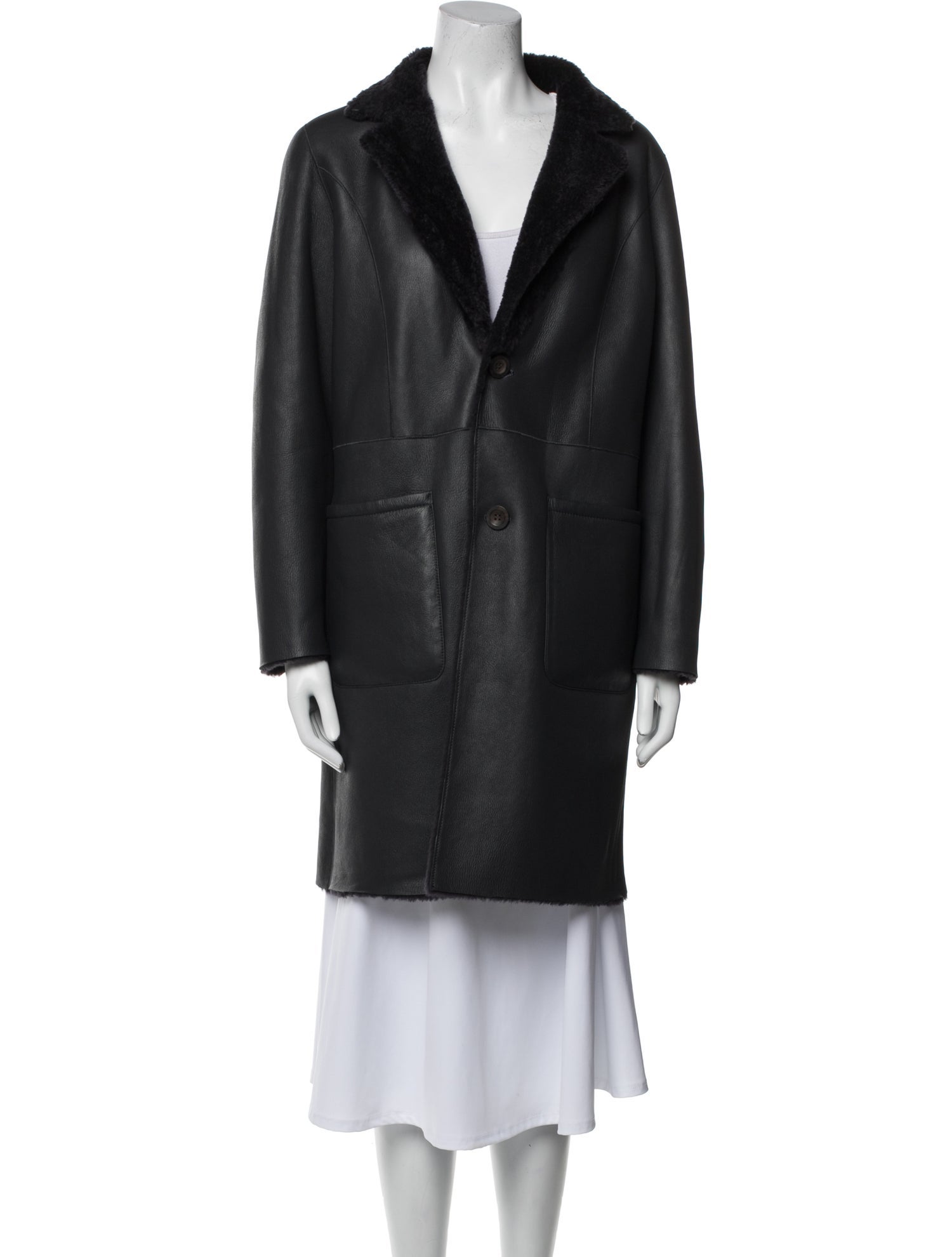 Arma Leather Faux Fur Coat